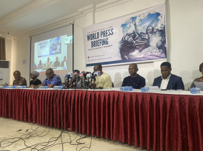 Civil Society Organisations during the world press briefing on the state of security in Nigeria.