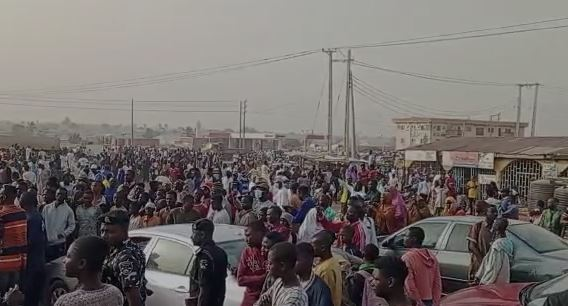 Residents protest economic hardships in Niger. Photo: Channels TV