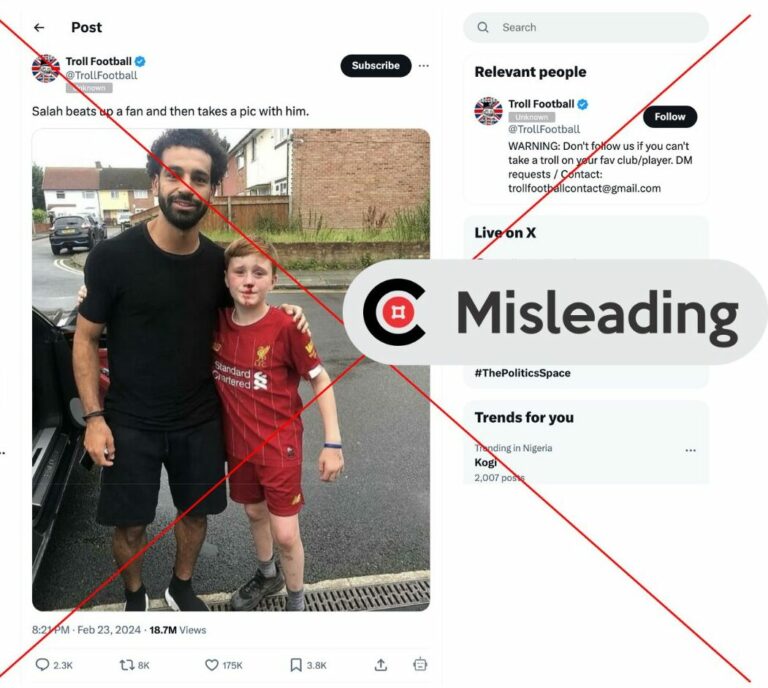No! Salah did not beat up a fan