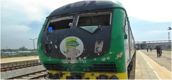 The attacked Abuja - Kaduna train