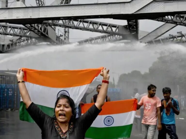 Indian police fire teargas at demonstrators protesting against doctor’s rape, murder