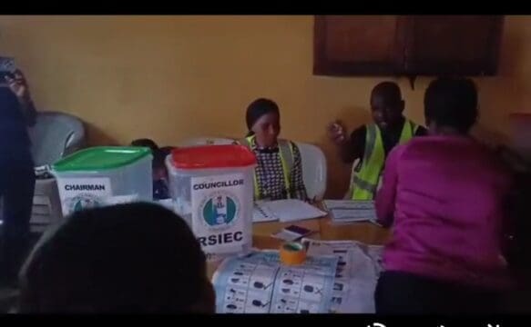 Rivers State local government election. Screenshot from video posted by Channels TV