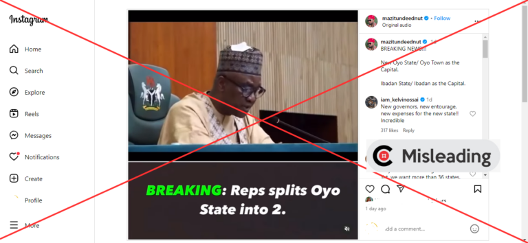 Social media influencer mislead Nigerians with claim that Oyo State has been split