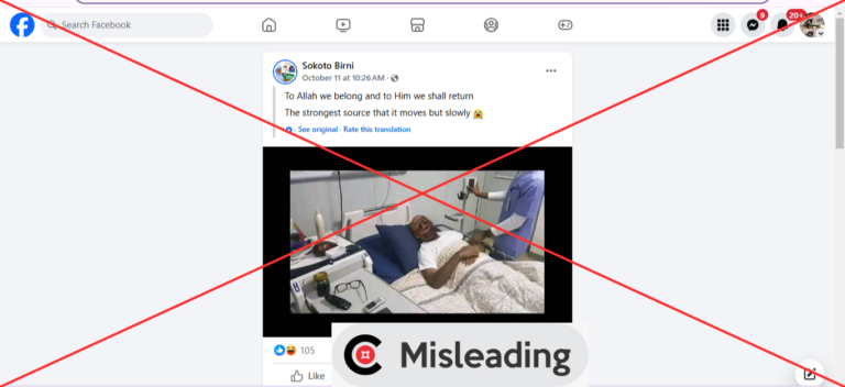 Doctored image showing Tinubu on sickbed circulates online