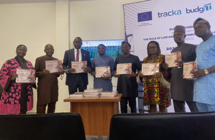 Accountability stakeholders including, EFCC chairman and BPP DG during Tracka’s 2023/2024 Report Launch event.