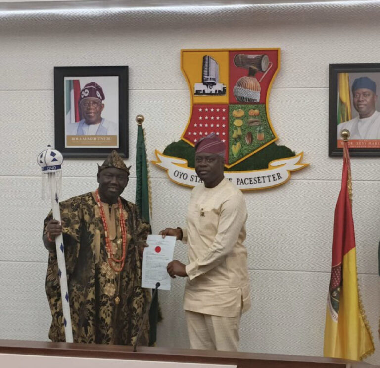 Owoade receives staff of office as Alaafin amid protest