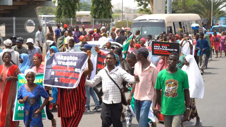 Anti-Natasha protesters storm Eagle Square for Akpabio, say they were hired for money