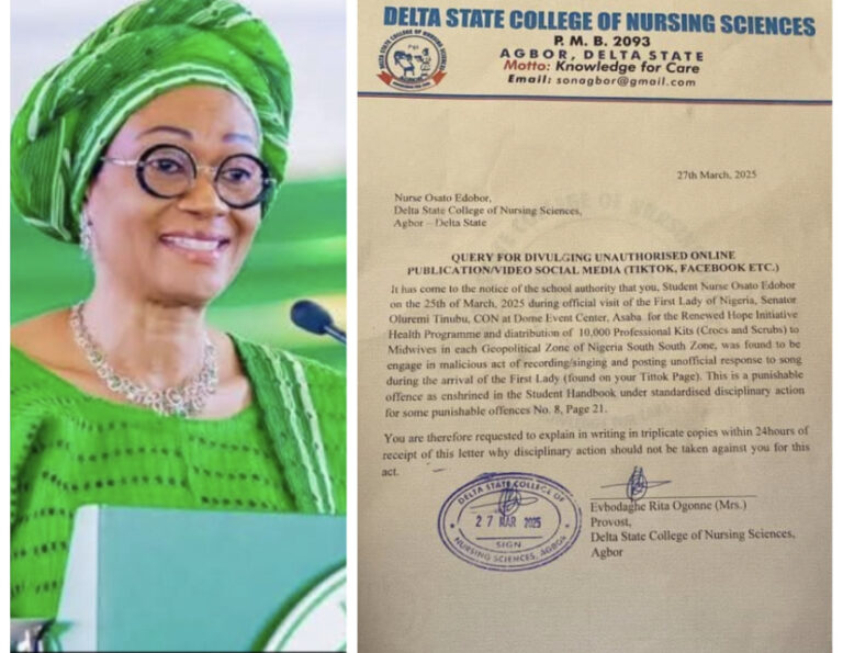 Delta withdraws query issued to nursing student over viral video rejecting Remi Tinubu