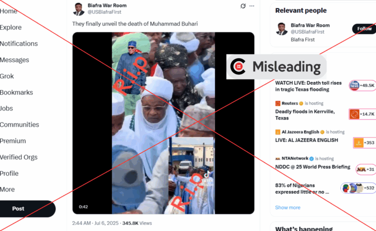 Old video used to depict Buhari’s burial amid illness rumours