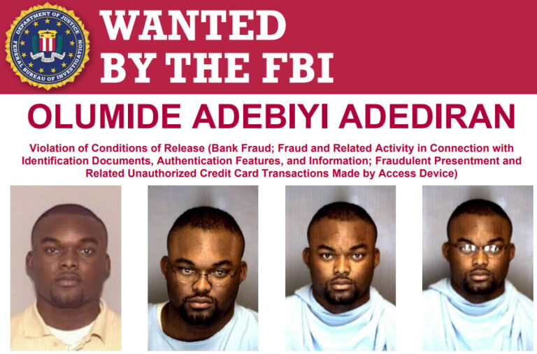FBI offers $10,000 reward for Nigerian fugitive wanted in bank fraud case