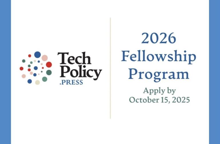 Applications open for Tech Policy Press fellowship for journalists, changemakers