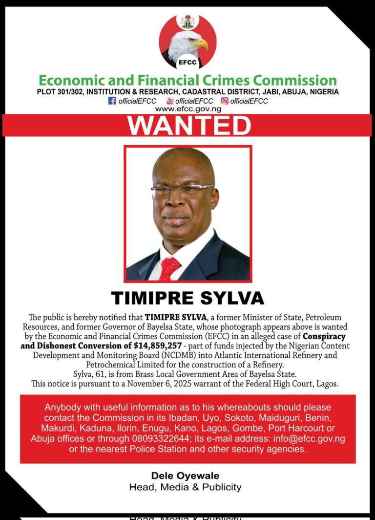 EFCC declares former minister Timipre Sylva wanted