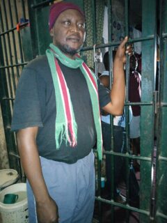 Luka Binniyat in the Kaduna State Prision in August 2017. PC Luka Binniyat