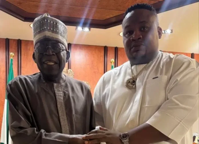 President Bola Tinubu and Cubana Chief Priest at the Aso rock