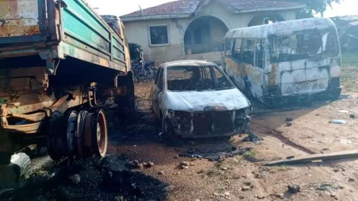 Two police officers injured as assailants set Ekiti police station ablaze