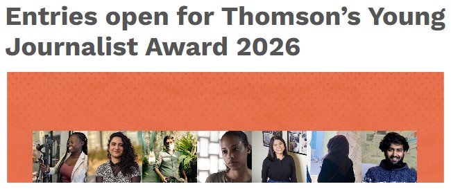 Entries open for Thomson’s Young Journalist Award 2026