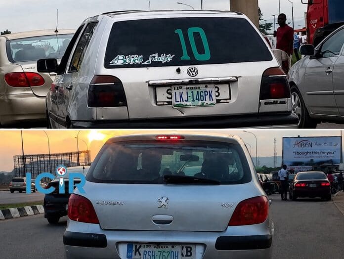 Cars with double plated numbers in Abuja by Blessing Otoibhi