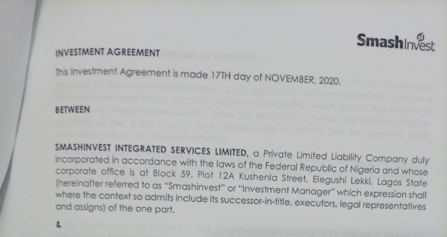 A screenshot of a part of the agreement. PC: Nanji Nandang/ICIR